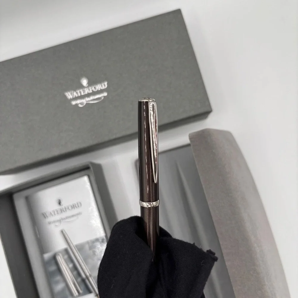 Waterford Glen Rollerball Pen,‎ Charcoal Grey Silver Trim | W407 NEW With Box